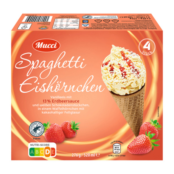 Bild 1 von MUCCI Spaghetti-Eishörnchen