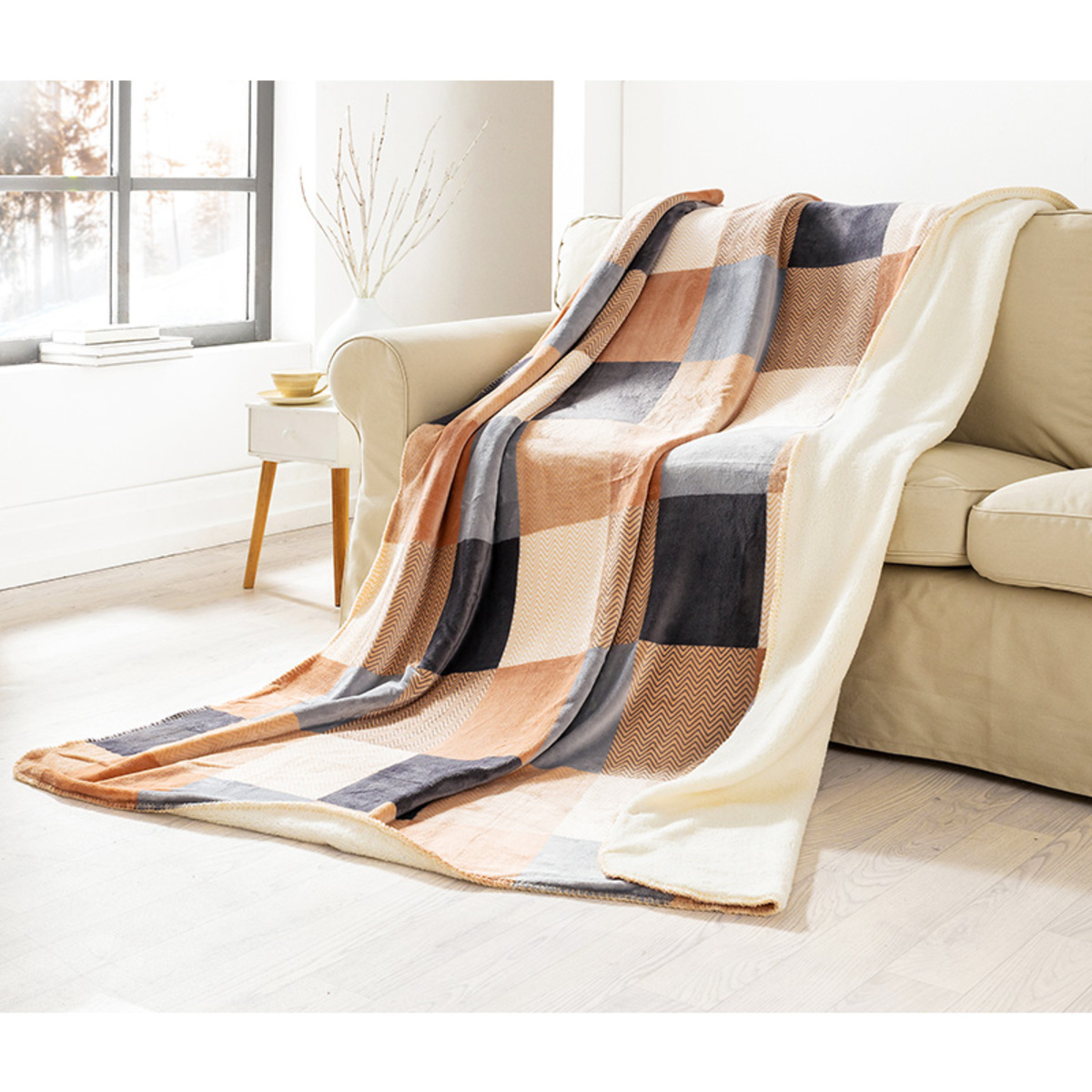 Bild 1 von Bella Casa Flanell-Sherpa-Wohndecke