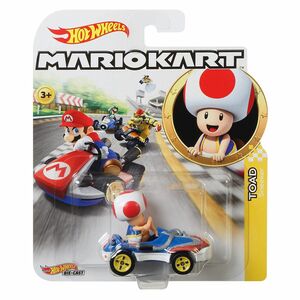 Mattel GBG30 - Hot Wheels - Mario Kart - Mini Die-Cast Fahrzeug mit Figur, Toad