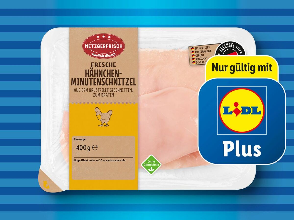 Bild 1 von Metzgerfrisch Frische Hähnchen-Minutenschnitzel, 
         400 g