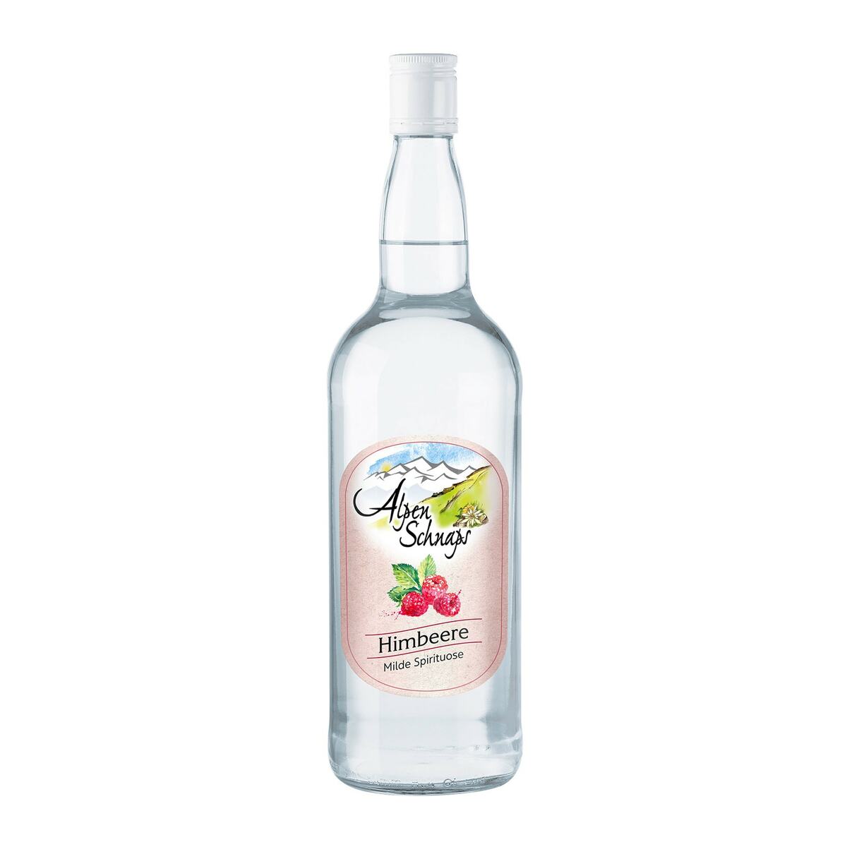 Bild 1 von Alpenschnaps Himbeere 35,0 % vol 1,0 Liter - Inhalt: 3 Flaschen