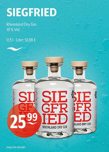 SIEGFRIED Rheinland Dry Gin
41 % Vol.