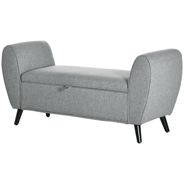 HOMCOM Sitzbank Mit Stauraum, Ottomane, Flurbank, Knopfheftung,125,1 Cm