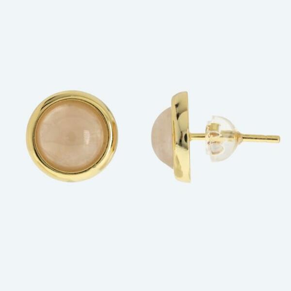 Bild 1 von Ohrstecker 925 Silber vergoldet Rosenquarz