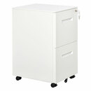 Bild 1 von Vinsetto Rollcontainer Aktenschrank mit 2 Schubladen Abschließbarer Rollschrank Bürocontainer Büroschrank mit Rollen Druckschrank für Akten im A4 Format Stahl  39 x 48 x 67 cm Weiß