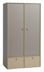 Kleiderschrank ANNISSE 105x200 2 Türen grau/natur