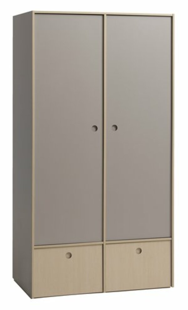 Bild 1 von Kleiderschrank ANNISSE 105x200 2 Türen grau/natur