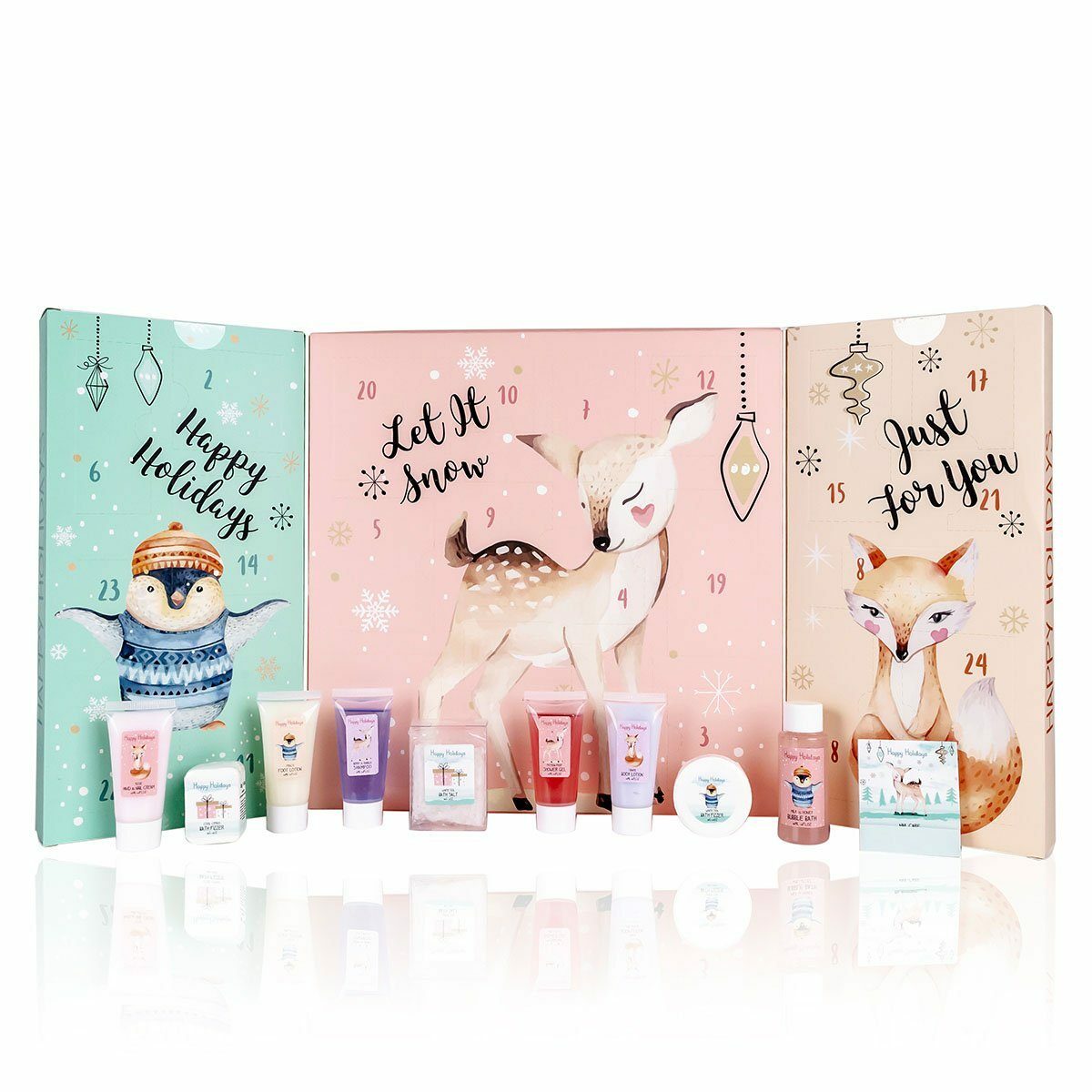 Bild 3 von ACCENTRA Adventskalender Beauty Adventskalender "Happy Holidays" für Frauen und Kinder, Kalender mit 24 Türchen zum Baden, Pflegen und verwöhnen