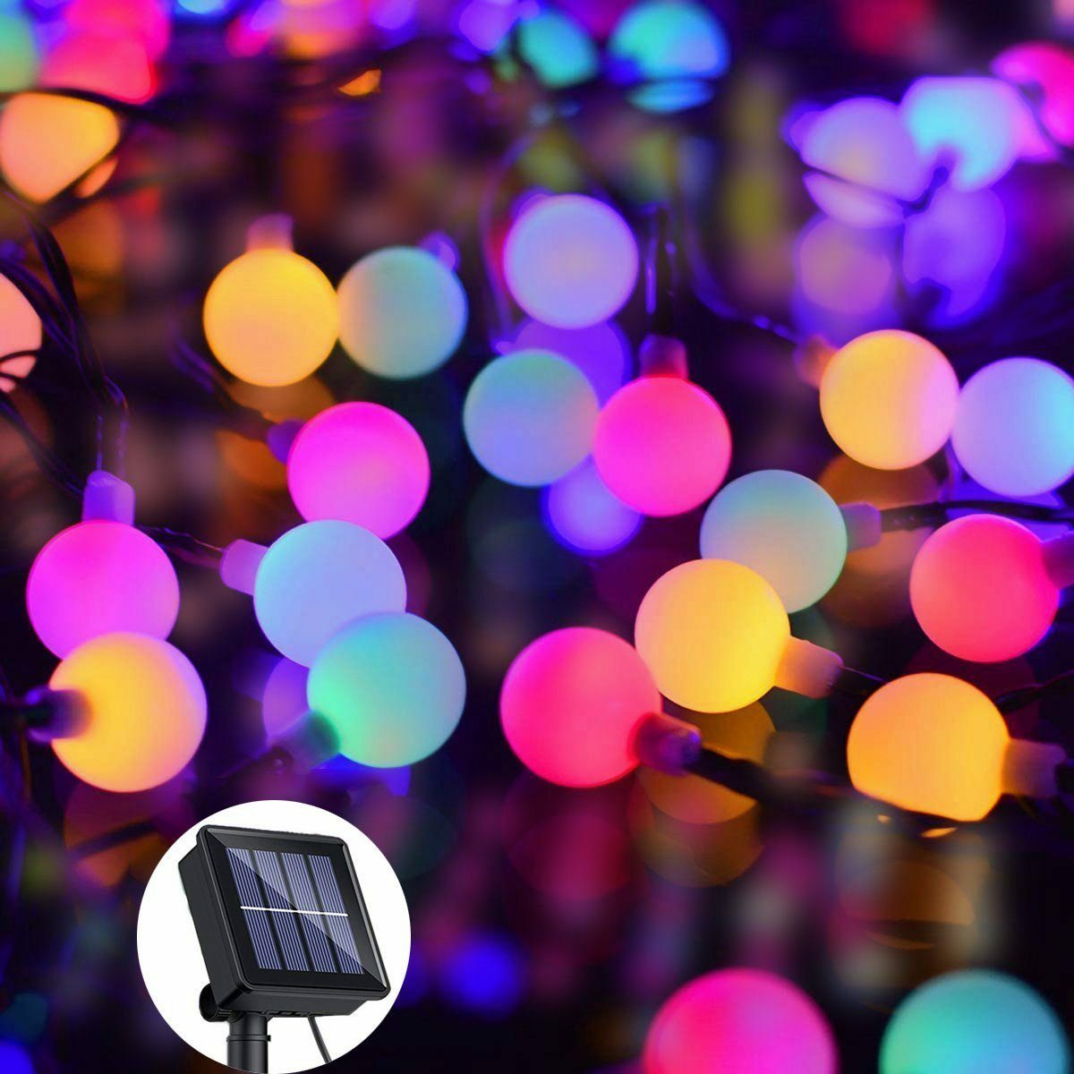 Bild 4 von LANOR LED Solarleuchte Solar Lichterkette Aussen,LED kleine weiße Kugellampe,7M 50 Lichter