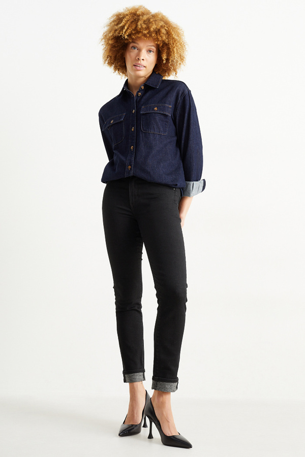 Bild 1 von C&A Slim Jeans-Thermojeans-Mid Waist, Schwarz, Größe: 50