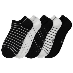 5 Paar Damen Sneaker-Socken im Muster-Mix
