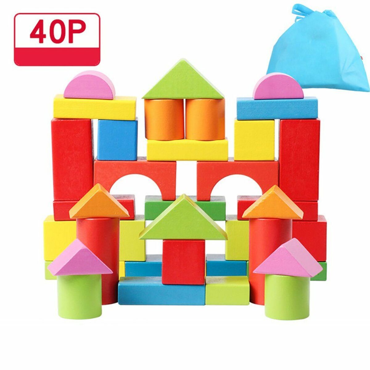 Bild 1 von Deliana.home Spielturm-Spielzeugset Kinderblockset, Holz, große Partikel, Baby Lernspielzeug, (40-tlg)