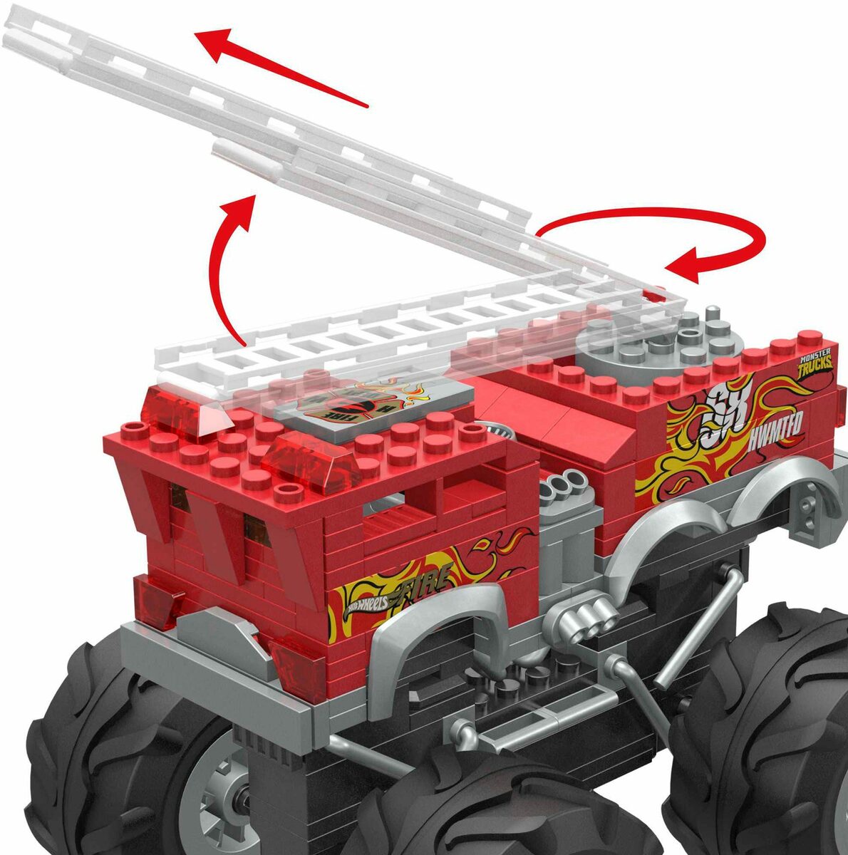 Bild 3 von MEGA Spielzeug-Auto Hot Wheels Feuerwehr-Auto Monster Truck, (284-tlg), mit 2 Figuren