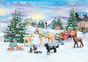 Playmobil® Adventskalender Spielzeug, Spielbausteine, Pferde: Schlittenfahrt (71345), Horses of Waterfall; teilweise aus recyceltem Material