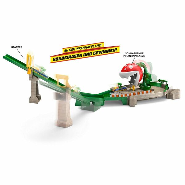 Mattel Autorennbahn Hot Wheels Mario Kart Piranha Pflanzen Trackset