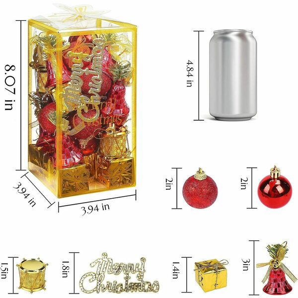 Bild 2 von ZmdecQna Weihnachtsbaumkugel Weihnachtskugeln Set,32 Christbaum-Kugeln,Weihnachtskugeln Kunststoff