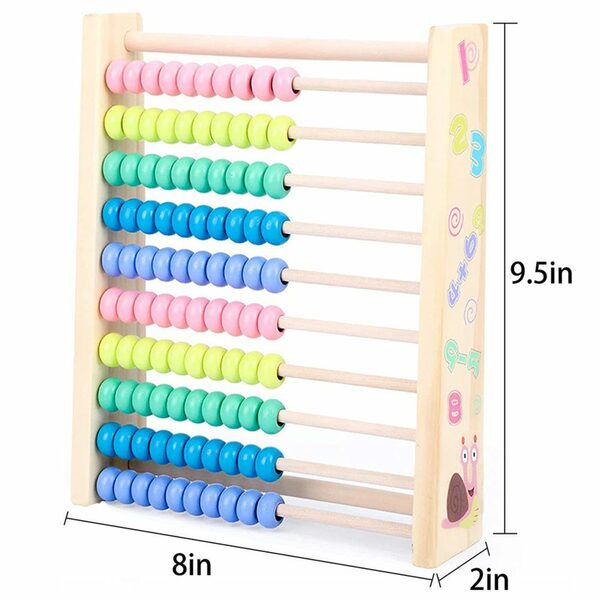 Bild 2 von GelldG Lernspielzeug Holz Abakus Baby Mathematik mit 100 Holzperlen Lernspielzeug