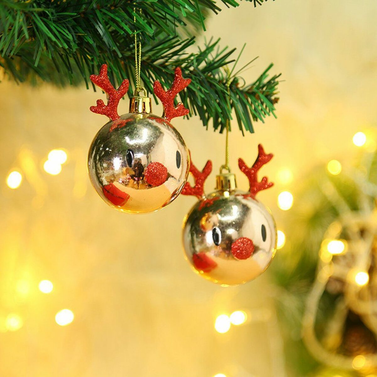 Bild 3 von Gsedaox Weihnachtsbaumkugel 2 Stück Weihnachtskugeln Ornamente Elch bruchsichere Weihnachtskugel