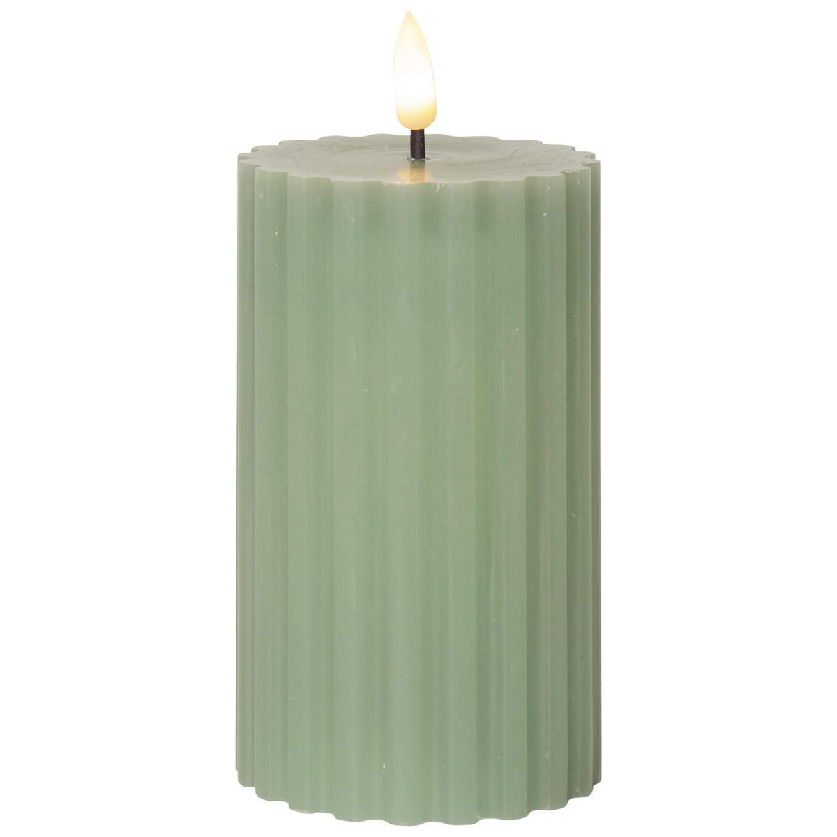 Bild 1 von Star Trading LED Echtwachskerze ?Flamme Stripe?,  flackernd, grün, 15cm
