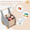 Bild 2 von COSTWAY Lauflernwagen 2 in 1 Spielzeugkiste, aus Holz, mit 4 Rädern