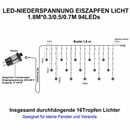 Bild 2 von Rosnek LED-Lichterkette 31V, Schneeflocke, Speicherfunktion, für Fenster Veranda Weihnachten, 94-flammig, wasserdicht, 8 Modi, Timer, für Hochzeit Urlaub Garten Party Deko