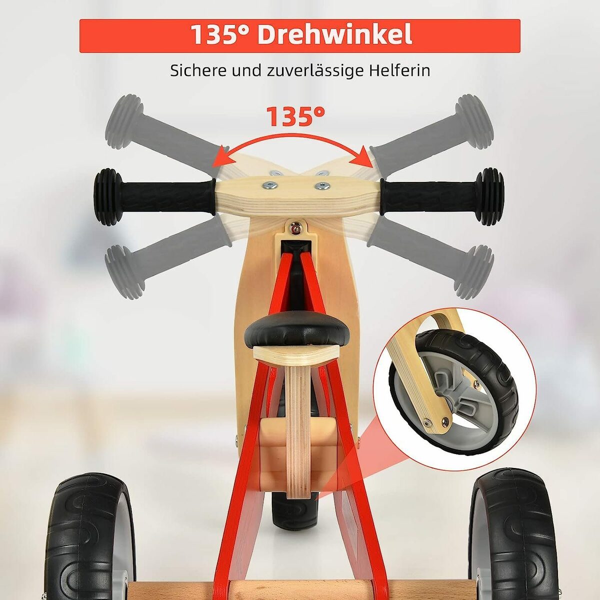 Bild 1 von KOMFOTTEU Laufrad DREI- und Lauflernrad, mit verstellbarem Sattel
