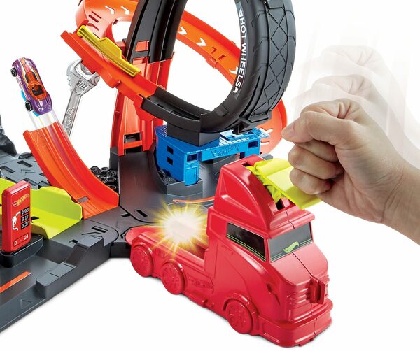 Bild 3 von Hot Wheels Autorennbahn City Slam Gorilla, mit Geräuschen und Looping