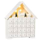 Bild 1 von HOMCOM Adventskalender mit LED Lichtern und kleinem Dorf weiß 39B x 9T x 42H cm   Advent Adventskalender Weihnachten Befüllen Dorf LED Dekoration