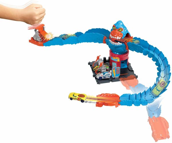 Bild 2 von Hot Wheels Autorennbahn City Gorilla Angriff Set, inklusive 1 Spielzeugauto