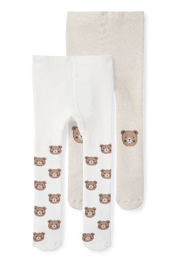 Bild 1 von C&A Multipack 2er-Bärchen-Baby-Anti-Rutsch-Strumpfhose, Beige, Größe: 56-62