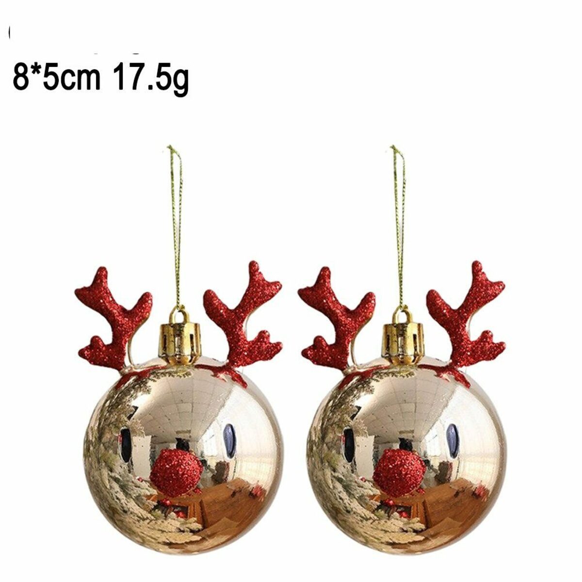 Bild 4 von Gsedaox Weihnachtsbaumkugel 2 Stück Weihnachtskugeln Ornamente Elch bruchsichere Weihnachtskugel