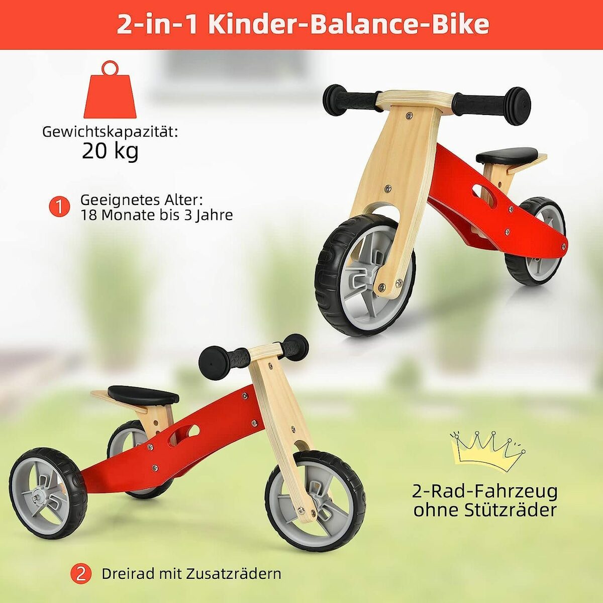 Bild 2 von KOMFOTTEU Laufrad DREI- und Lauflernrad, mit verstellbarem Sattel