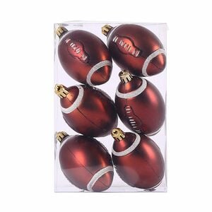 ZmdecQna Weihnachtsbaumkugel 6 stücke Weihnachten Sport Ball Ornament Weihnachtsbaum Party Decor