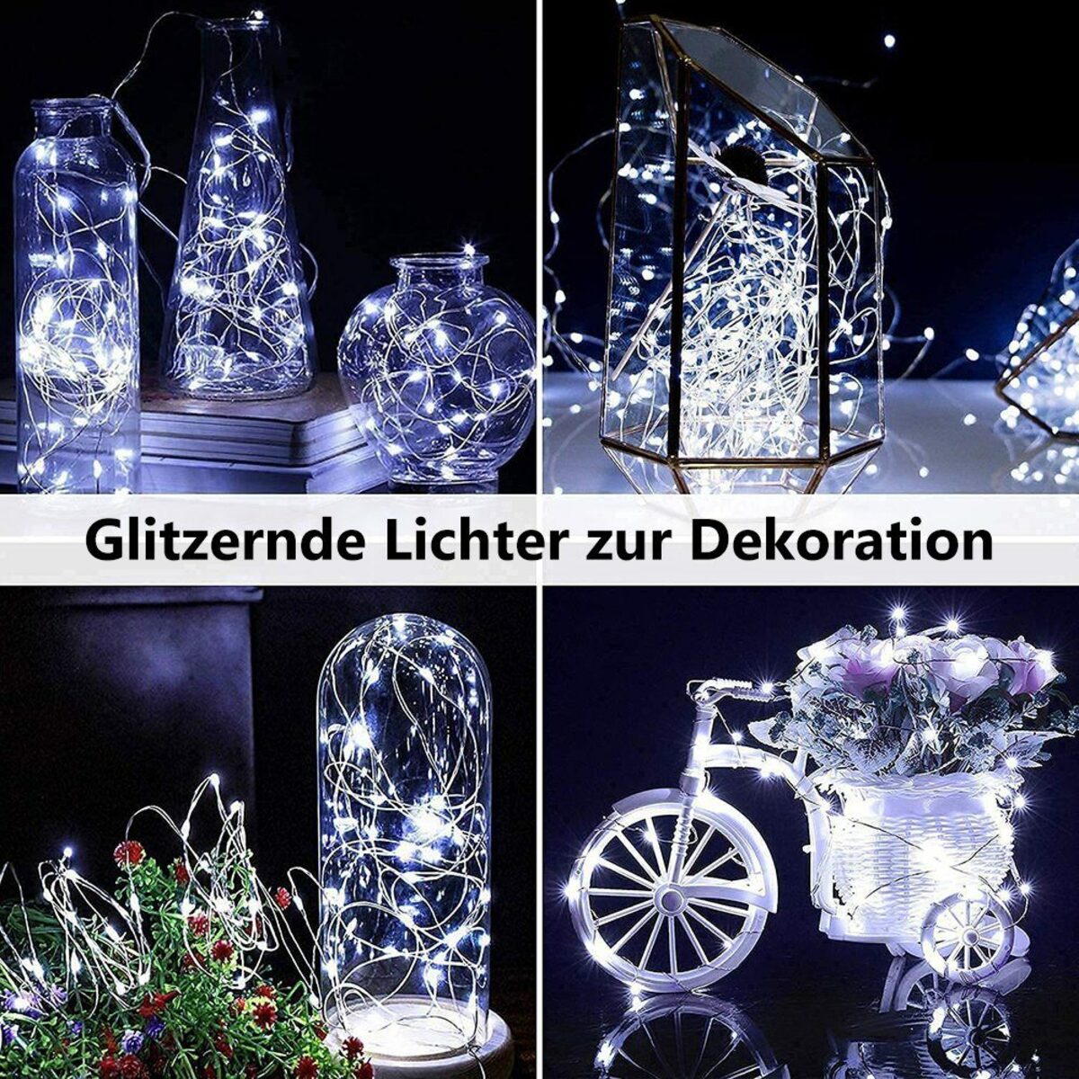 Bild 4 von LAPA HOME LED-Lichtervorhang 5M/10M Wasserdichter aus Kupferdraht Lichterkette Weihnachten Deko, 50 LEDs/100 LEDs, für Innenhöfe, Hochzeiten, Heiratsanträge Deko