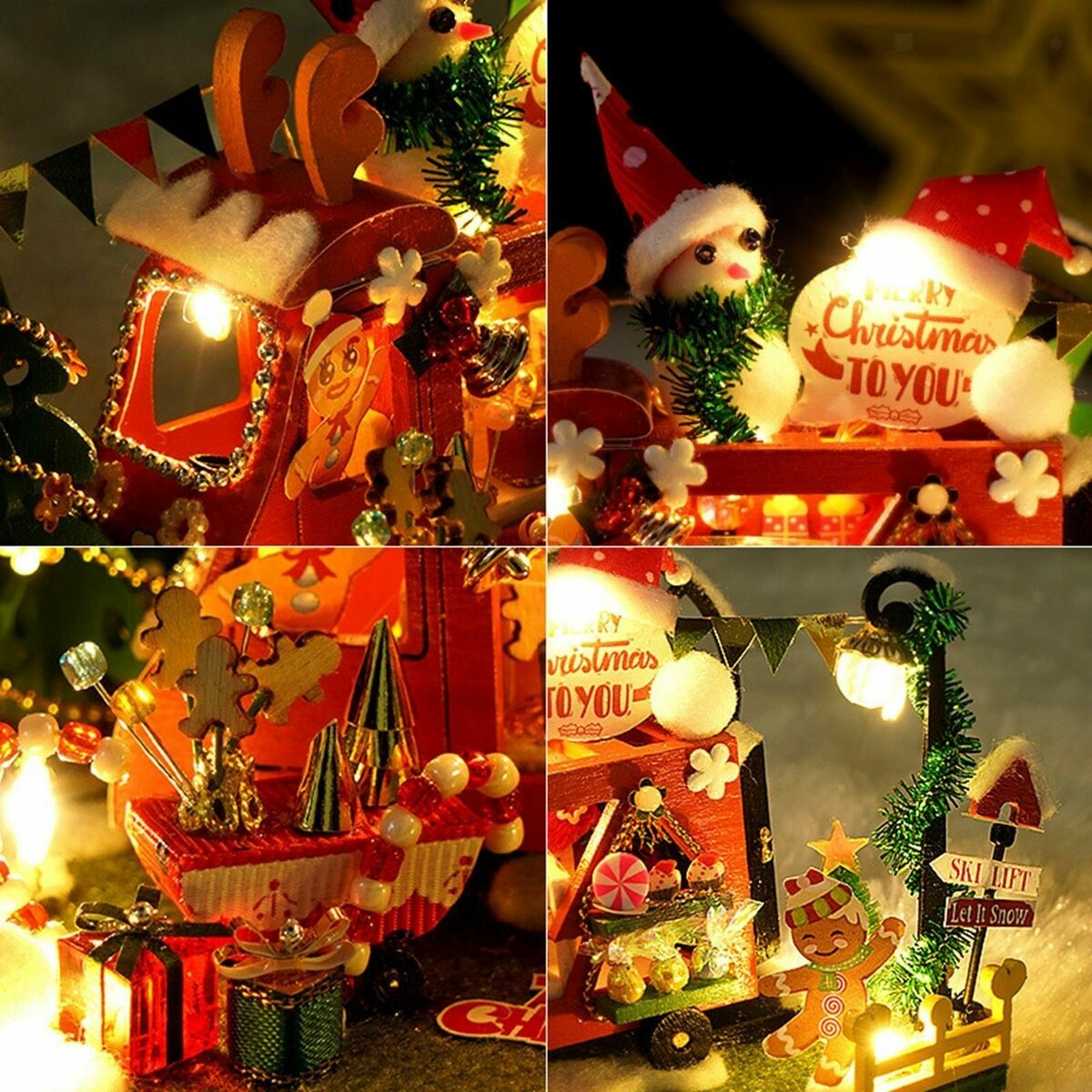 Bild 3 von flowgoer Dekoobjekt Kreatives DIY-Set für ein Miniatur-Puppenhaus mit Möbeln (1 St), Perfekte Weihnachtsdekoration und ein unterhaltsames Spielzeug