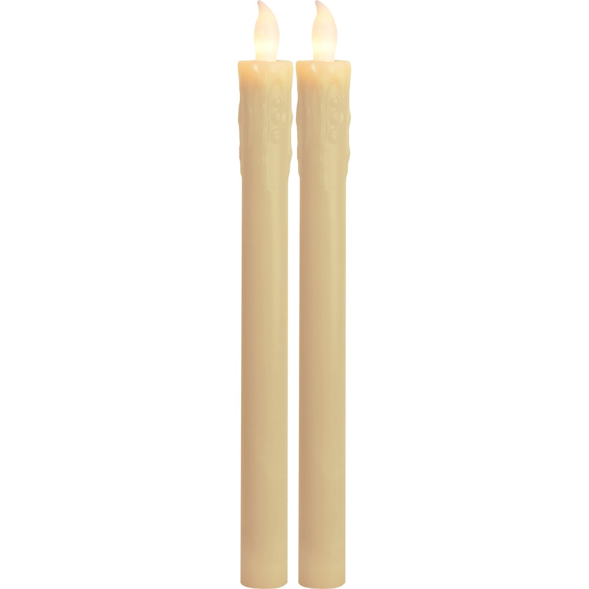 Bild 1 von Star Trading 2er-Set LED Stab-Kerze Pressevon, LED-Kerze, Kerzenlicht warmweiß für Kerzenleuchter, batteriebetriebene Weihnachtsdeko aus Kunststoff in Champagner, Höhe: 25 cm