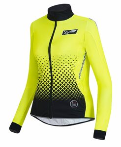 prolog cycling wear Funktionsjacke Fahrradjacke Damen Softshell Übergang „Safety Jacket Zero Wind & Water“ leichte Radjacke elastisch, mit Reflexelementen