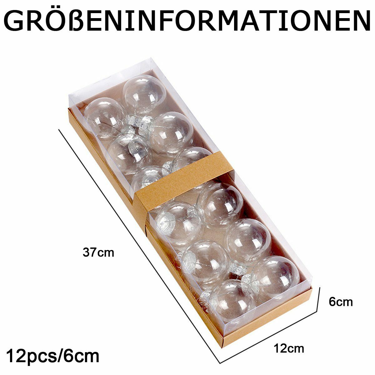 Bild 2 von ZmdecQna Weihnachtsbaumkugel Durchsichtige Weihnachtskugeln zum Befüllen,Basteln Christbaumschmuck