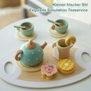 Bild 4 von flowgoer Lernspielzeug Nachmittagstee-Geschenkset, lustiges Dessert-Essen-Spielset für Kinder, Holzspielzeug-Teeservice für Kleinkinder
