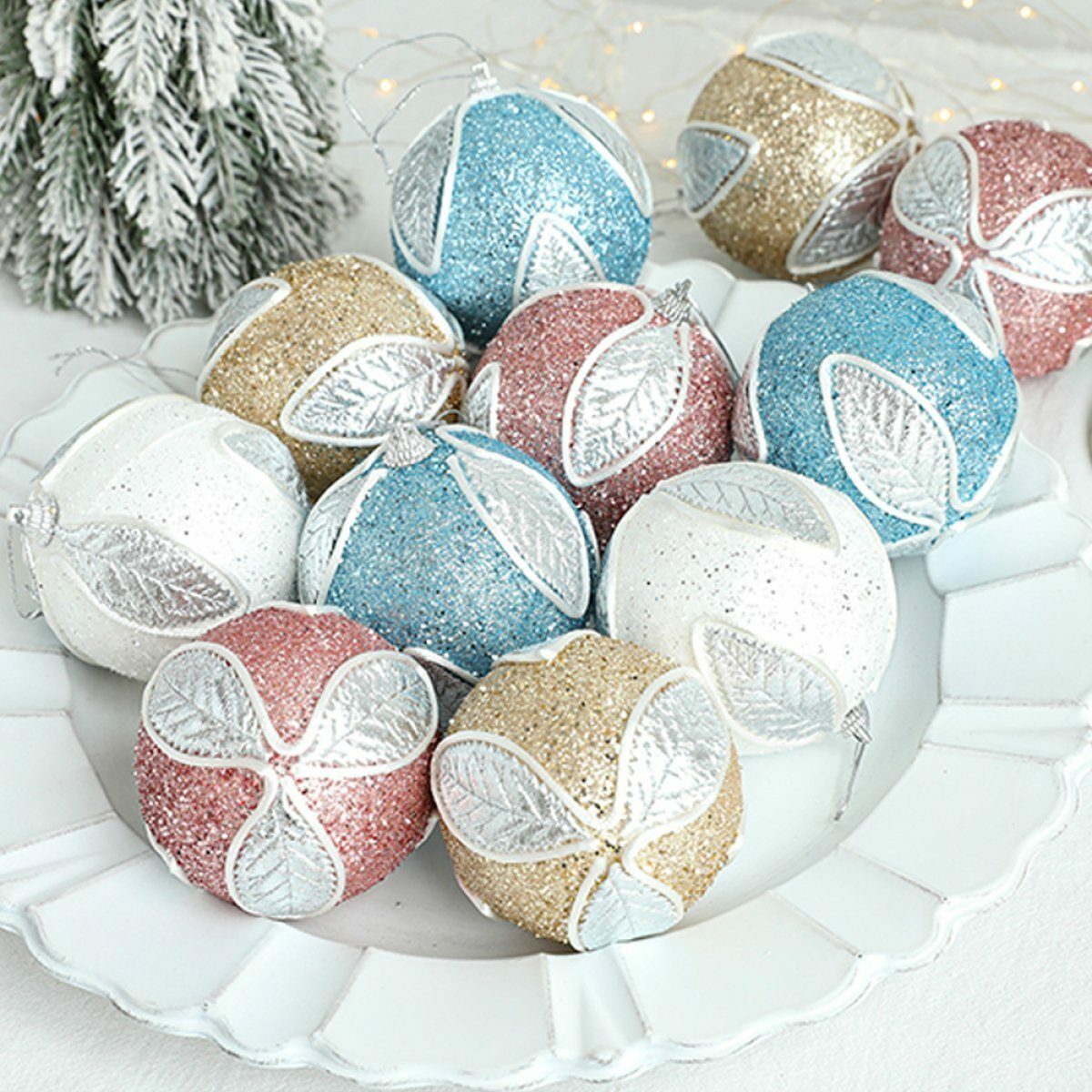 Achiount Weihnachtsbaumkugel Aufblasbare Weihnachtskugeln, glänzende