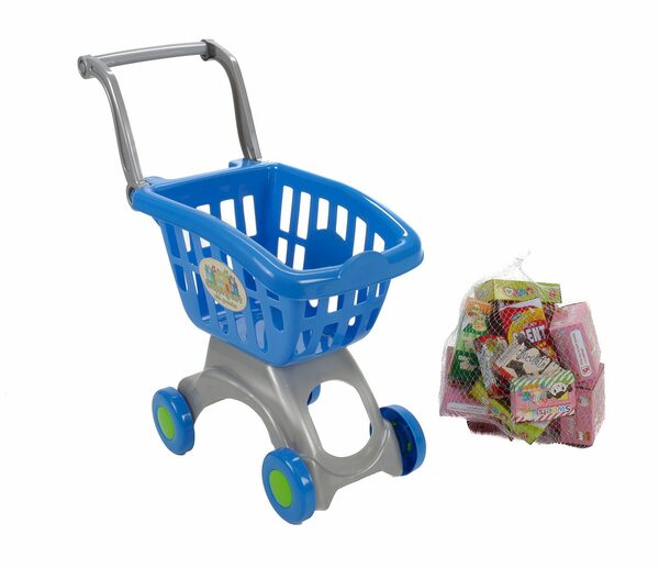Bild 2 von Bubble-Store Spiel-Einkaufswagen Kindereinkaufswagen, (Spielset mit 18 Teilen Warensortiment), Kinder Einkaufswagen Kaufladen Lebensmittel Spielzeug