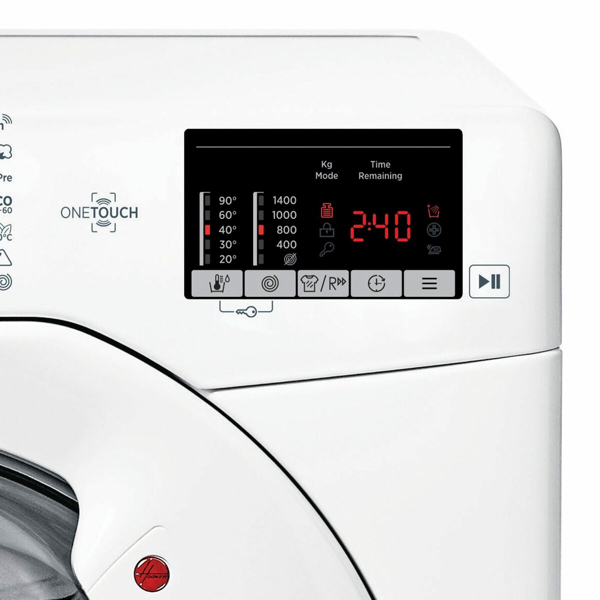 Bild 4 von Hoover Waschmaschine H3W 492DE-S, 9 kg, 1400 U/min, Extra Care-Programme, Mengenautomatik, 2D-Digitaldisplay, 16 Programme