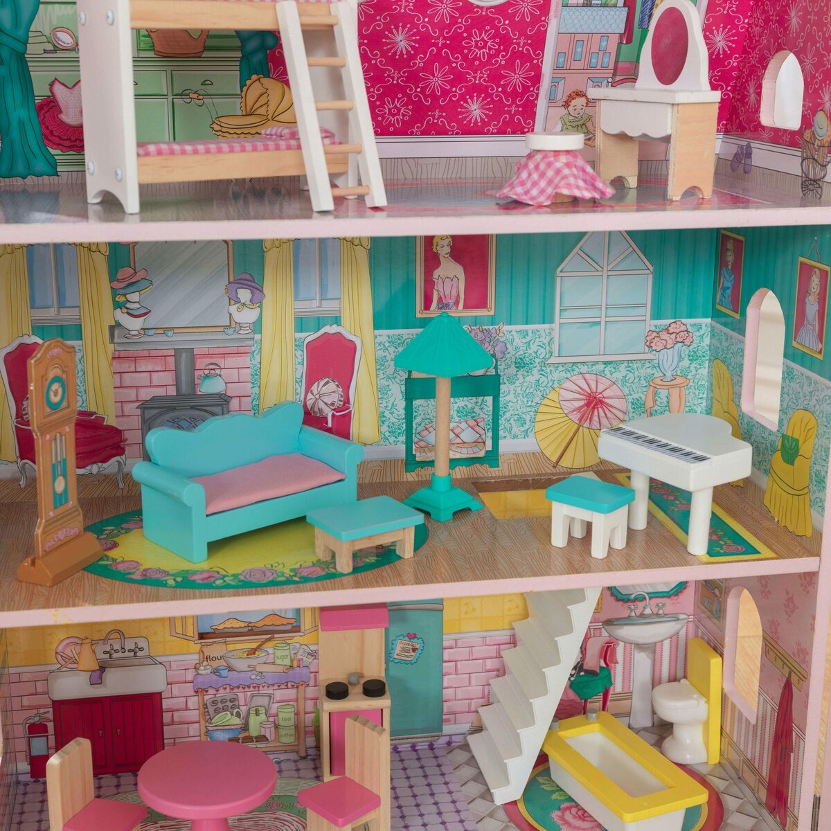 Bild 2 von KidKraft® Puppenhaus Holzspielzeug, Abbey Manor, inklusive Möbel