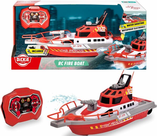 Bild 1 von Dickie Toys RC-Boot Feuerwehrboot, mit Wasserspritzfunktion und Fernbedienung