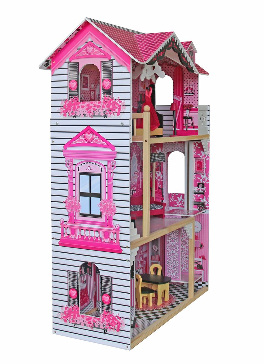 Bild 4 von Infantastic Puppenhaus aus Holz mit LED - 3 Spielebenen, Möbeln/Zubehör