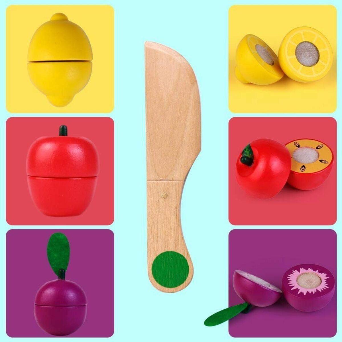 Bild 3 von Gsedaox Spiellebensmittel Holz Lebensmittel Kinderküche Zubehör Holz Spielküche Zubehör