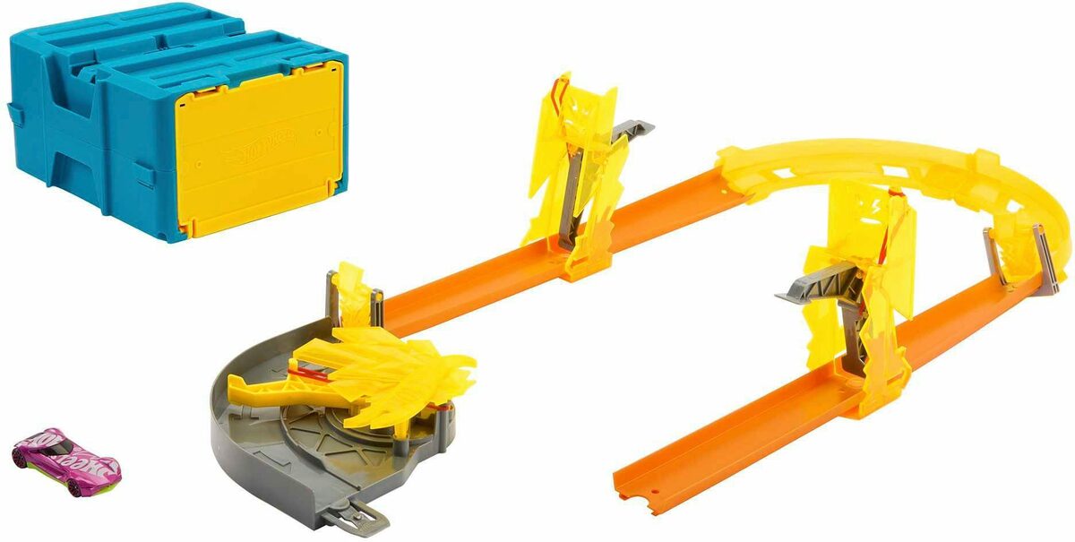 Bild 1 von Hot Wheels Autorennbahn TrackTrack-Builder im Blitzdesign, inklusive Spielzeugauto