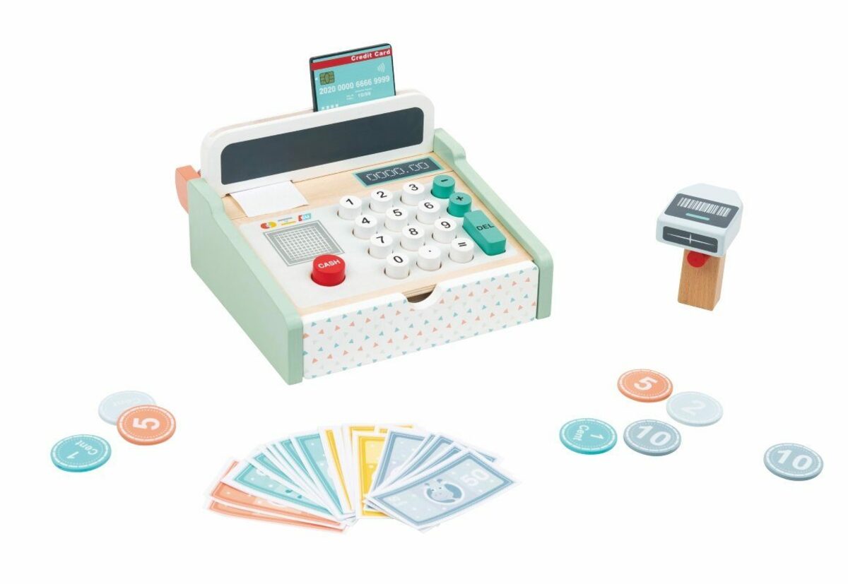 Bild 1 von Lelin Lernspielzeug 40242 Holz Registrierkasse / Kasse - z.B. Zubehör für den Kaufladen