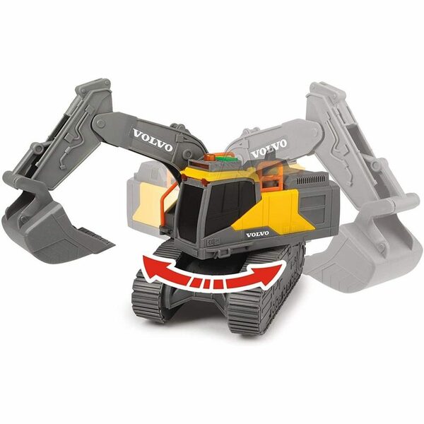 Bild 3 von Dickie Toys Spielzeug-Bagger Volvo Bagger, Kettenbagger Baustellenfahrzeug Licht & Sound 23 cm groß gelb/grau
