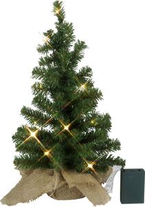 Star Trading Künstlicher Weihnachtsbaum Toppy von Star Trading, Tannenbaum klein in Grün mit LED Lichterkette und Timer für innen, warmweiß, batteriebetrieben, Höhe: 45 cm